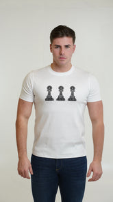Men's Tri Pawn White T-Shirt